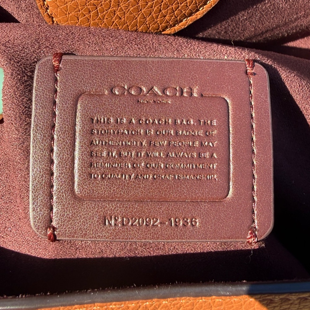 Coach Jade with Daisy Appliqué Brown Leather Crossbody - Picture 5 of 7